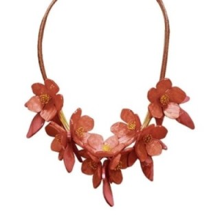 Collana Bijoux con Fiori Albicocca