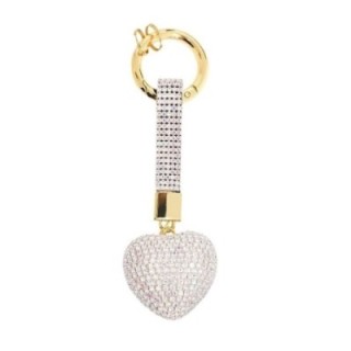 Portachiavi Cuore White-gold Strass