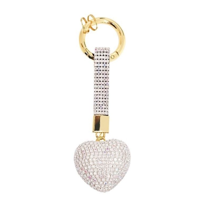Portachiavi Cuore White-gold Strass