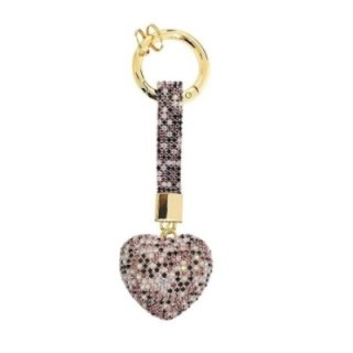 Portachiavi Cuore Purple-gold Strass