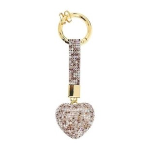 Portachiavi Cuore Champagne Strass