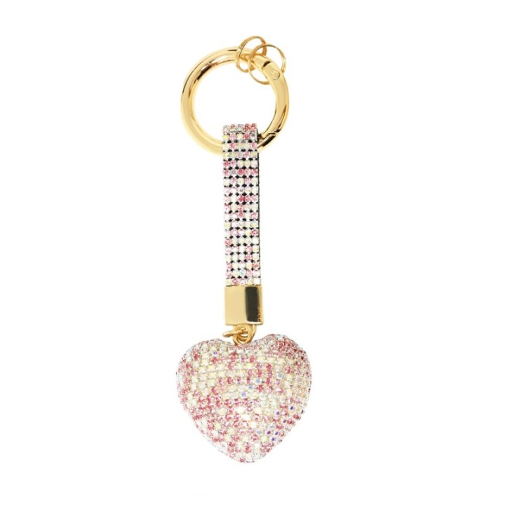 Portachiavi Cuore Rose-gold Strass