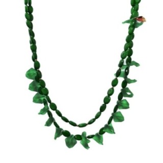 Collana Bijoux Lunga Doppia Maglia Verde