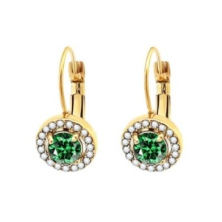 Monachella Zirconia Verde Cristalli Acciaio Dorato