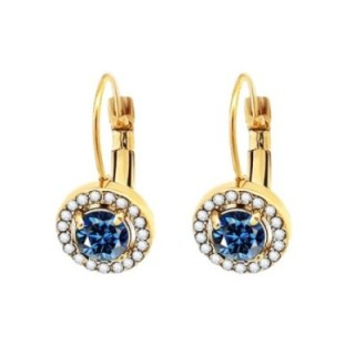 Monachella Zirconia Blu Cristalli Acciaio Dorato