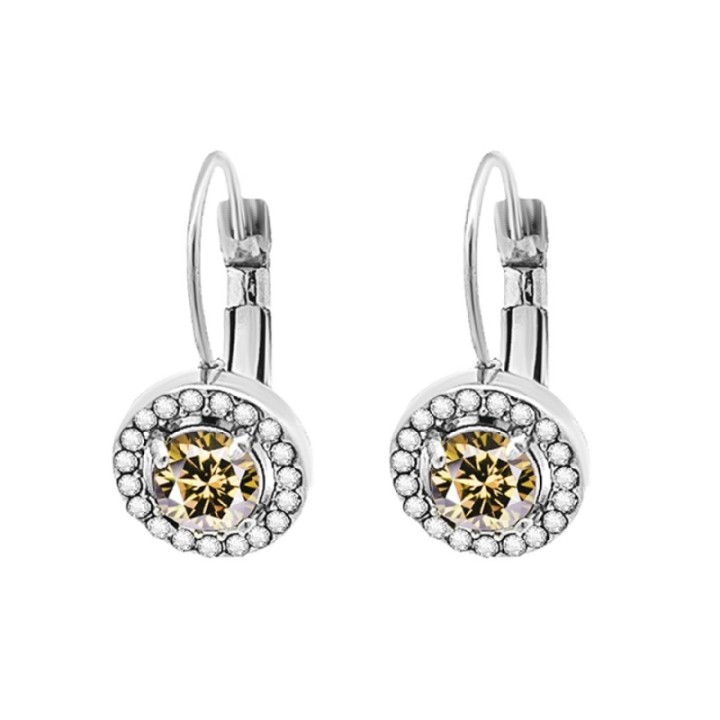 Monachella Zirconia Champagne Cristalli Acciaio Argentato