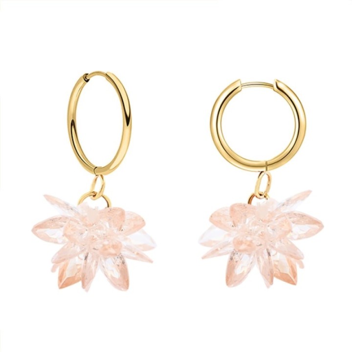 Cerchio-Pendente Fior di Ghiaccio Rosa Acciaio