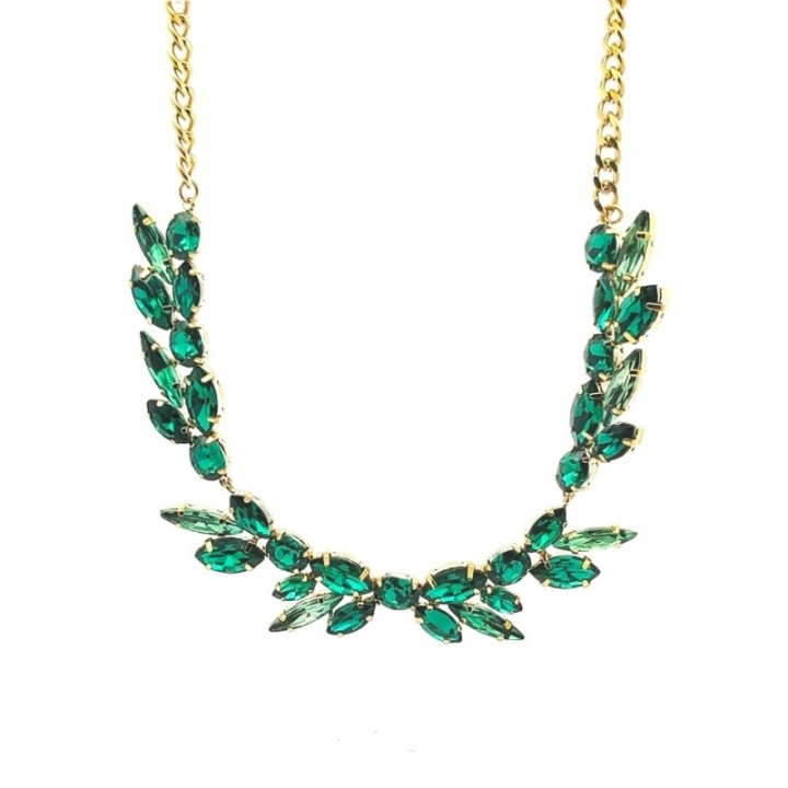 Girocollo Jem Crystal Dogaressa Verde Acciaio 316L
