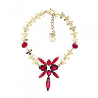 Braccialetto Libellula Rosso Acciaio 316L