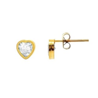 Punto Luce Cuore Zirconia Bianca Acciaio 316L