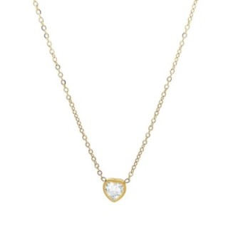 Girocollo Punto Luce Cuore Zirconia Bianca Acciaio 316L