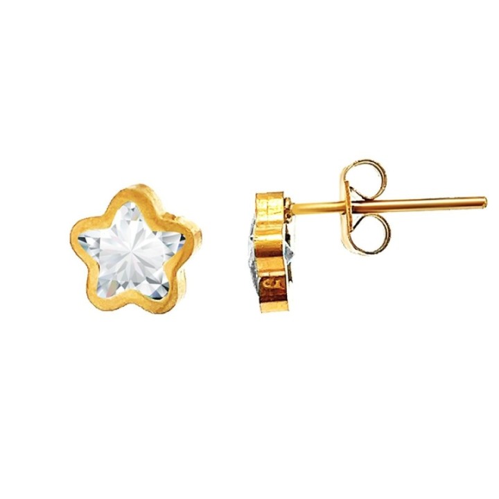Punto Luce Stella Zirconia Bianca Acciaio 316L