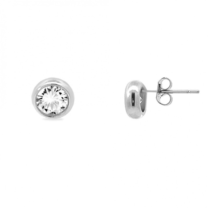 Punto Luce Rotondo Zirconia Bianca Acciaio 316L