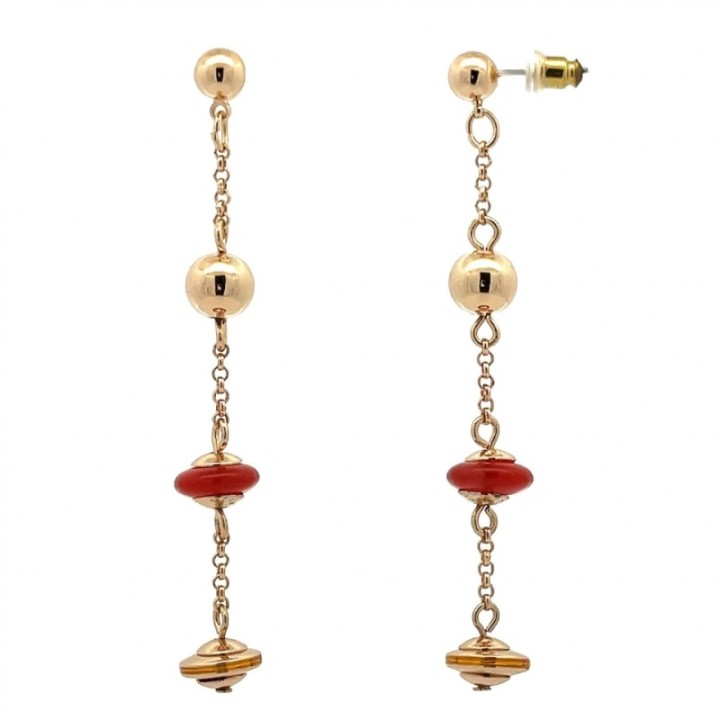 Pendenti Bijoux Lunghi Dorati con Corniola