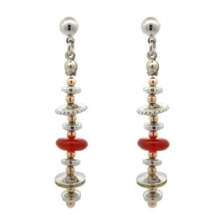 Pendenti Bijoux Lunghi Argentati con Corniola