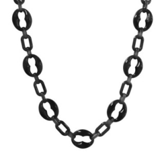 Collana Bijoux Lunga Nera Maglia Marinara