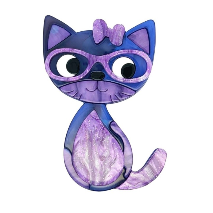 Spilla Resina Gatto Borghese Violetto