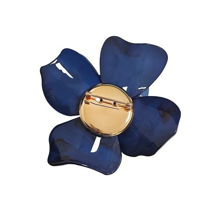 Spilla Bijoux Fiore Acrilico Blu