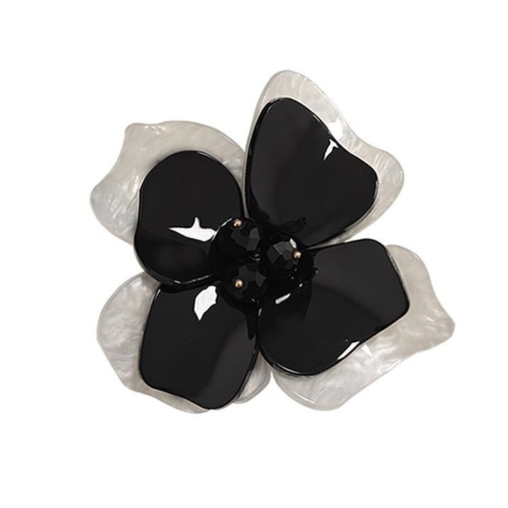 Spilla Bijoux Fiore Acrilico Bianconero