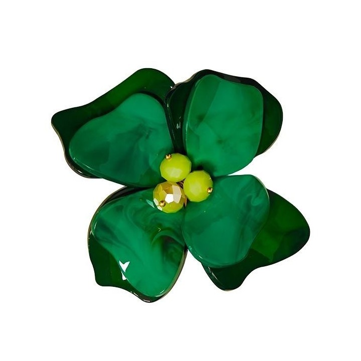 Spilla Bijoux Fiore Acrilico Verde