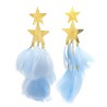 Pendente Piumato Azzurro Doppia Stella Acciaio 316L