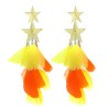 Pendente Piumato Giallo-Arancio Doppia Stella Acciaio 316L