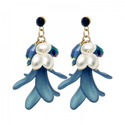 Pendenti Petali Blu Perle...