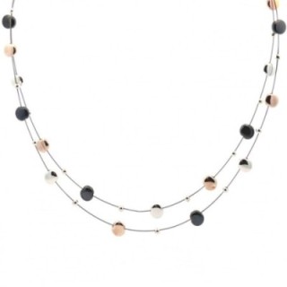Girocollo Bijoux Doppia Catena Acciaio 316L con Pepite Tricolore