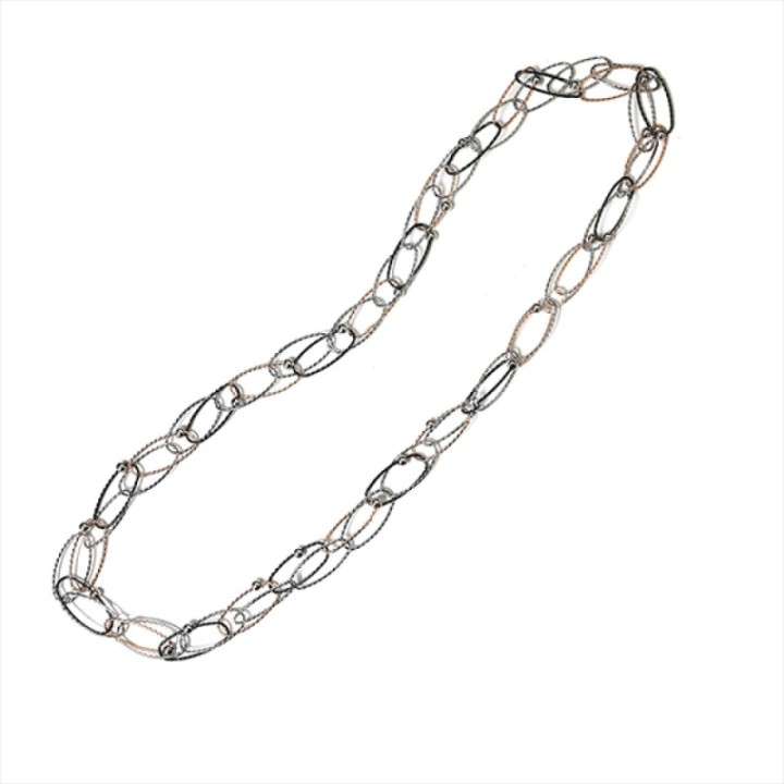 Collana Bijoux Lunga Ovali Doppia Catena