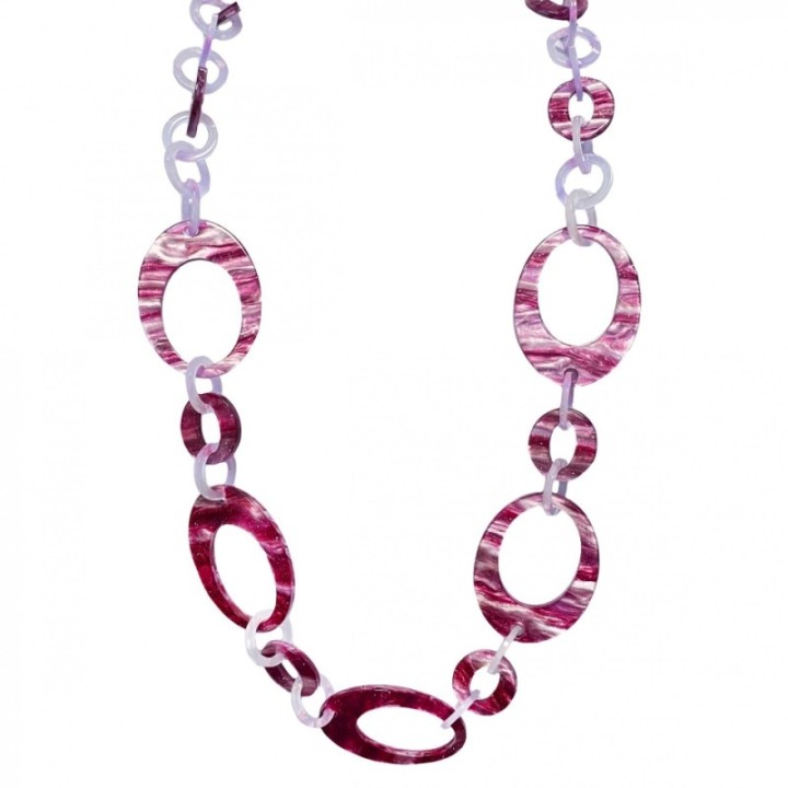Collana Bijoux Lunga Catena Cerchi Viola