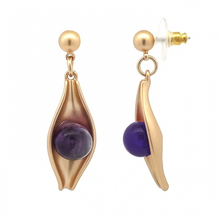 Pendenti Bijoux Dorati Pietra Ametista