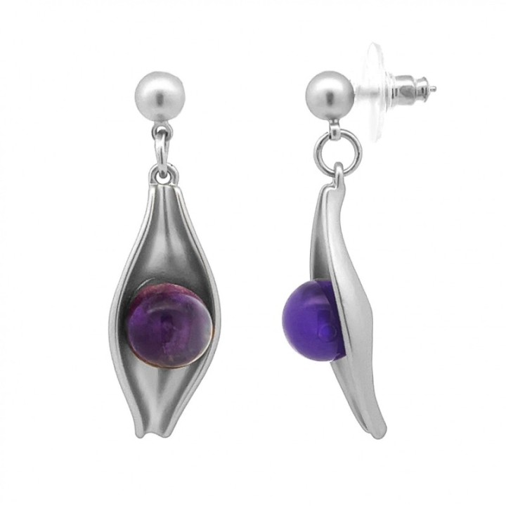 Pendenti Bijoux Argentati Pietra Ametista