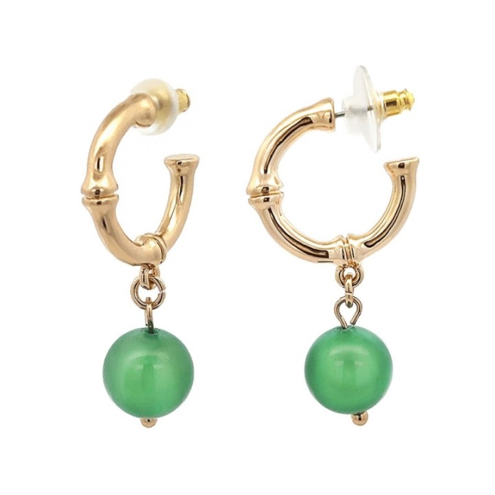 Cerchio-Pendenti Bijoux con Pietra Verde