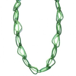 Collana Resina Lunga Catena Intreccio Verde