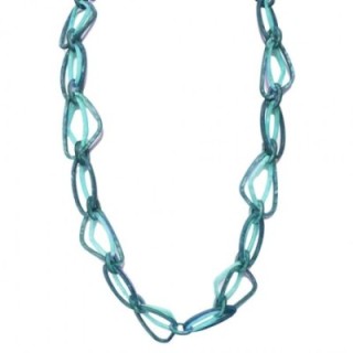 Collana Resina Lunga Catena Intreccio Bluceleste