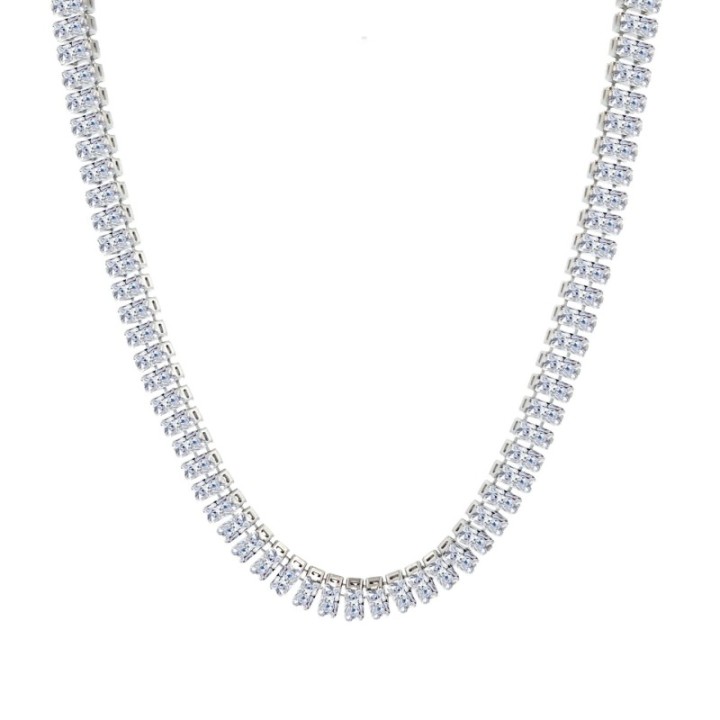 Choker Tennis Baguette Zirconia Acciaio