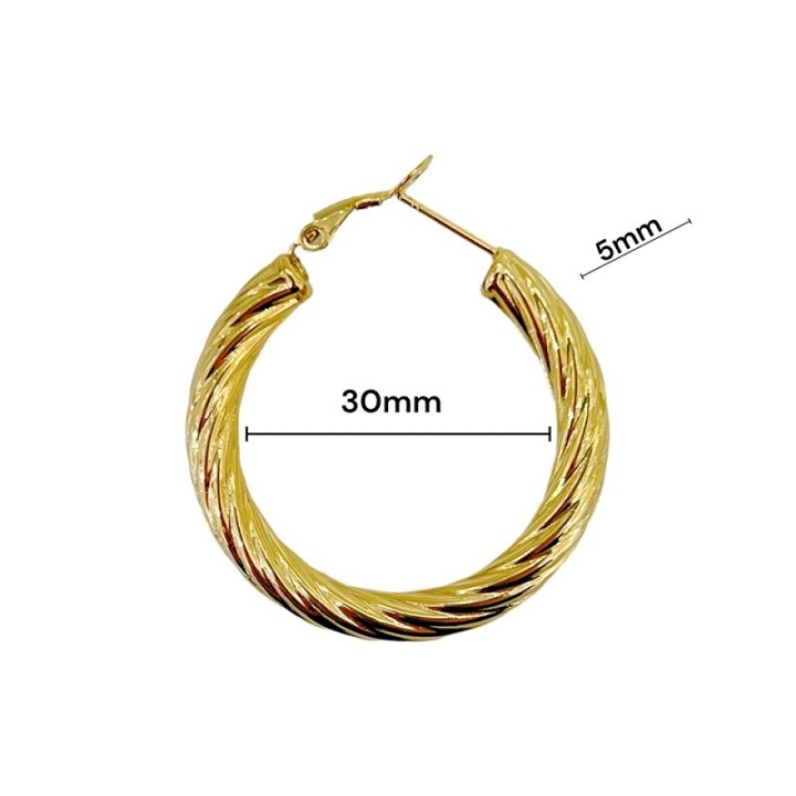 Cerchio CHUNKY Torchon Acciaio 316L - 30 mm