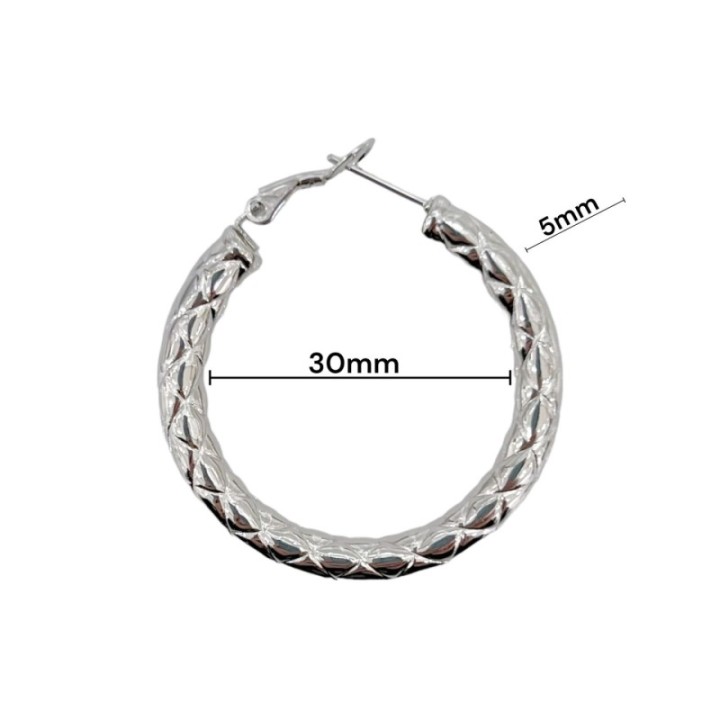 Cerchio CHUNKY Rigato Acciaio 316L - 30 mm
