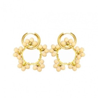 Doppi Cerchi Fiorellini Cristallo Champagne Acciaio 316L